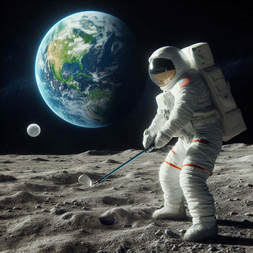 astronaut-playing-golf-space