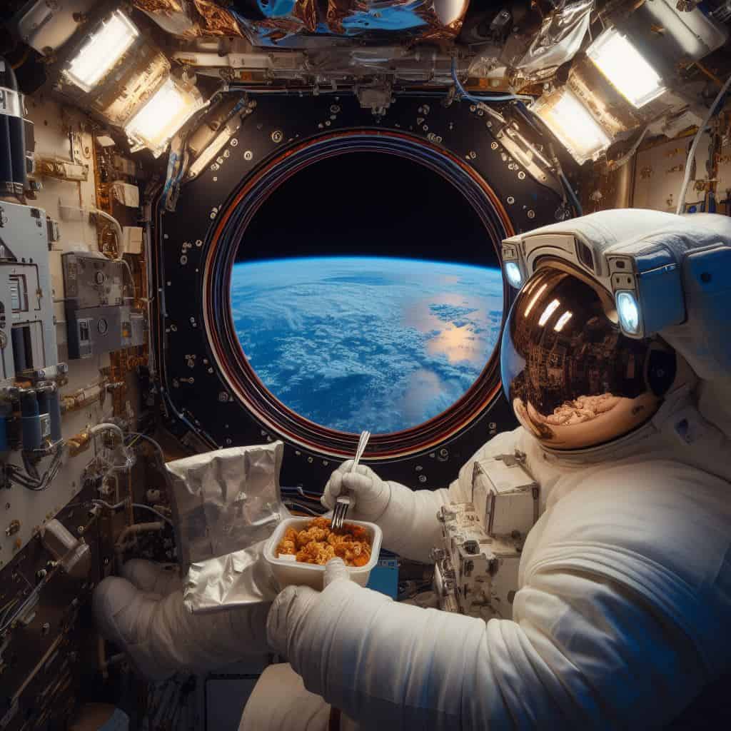 astronaut-eating-dinner -space